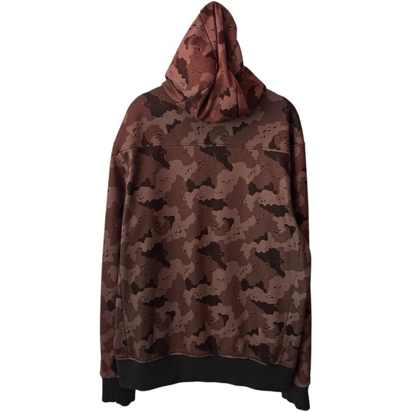 Simms Brown Ombre Camouflage Fleece Full Zip Hooded Fishing Outdoors Jacket M - Picture 5 of 11